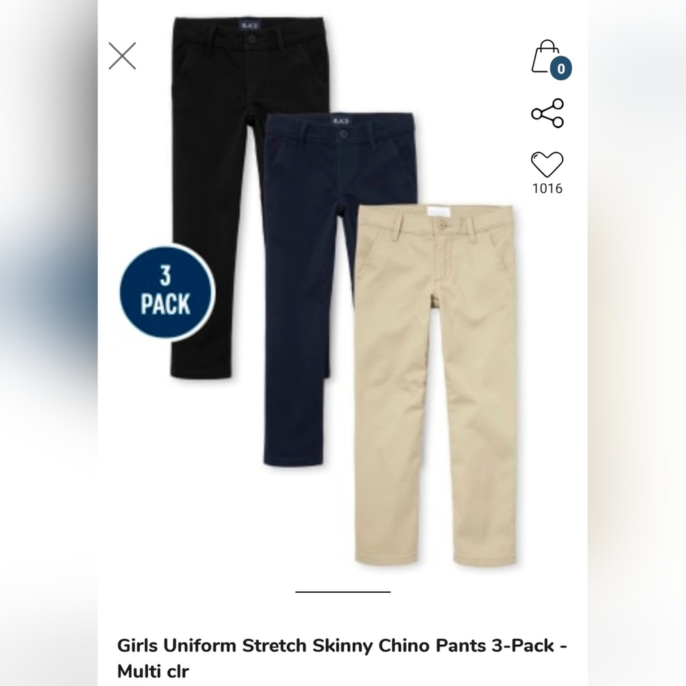Girls Uniform Chino Pants